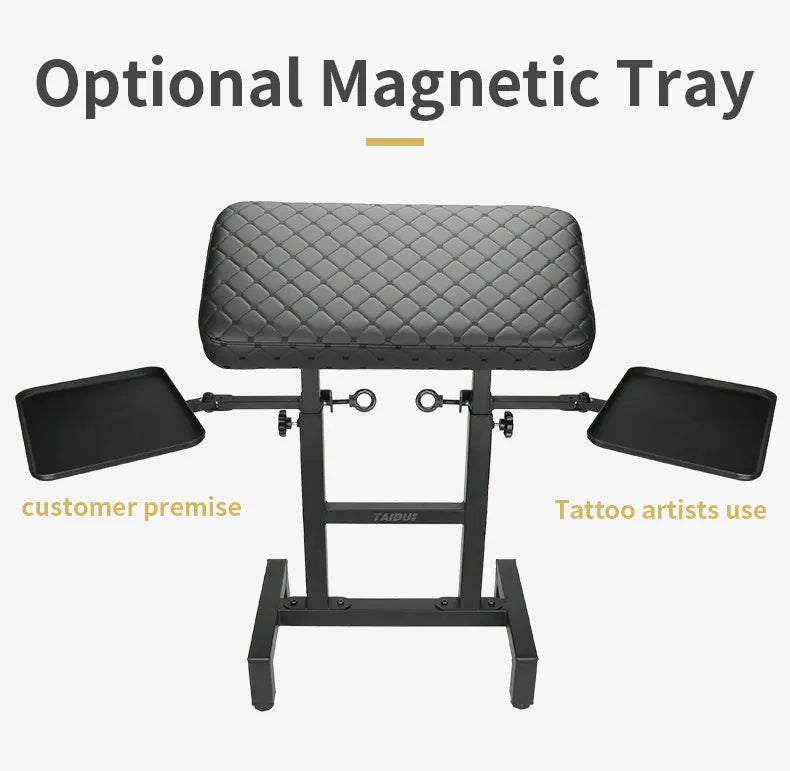INKSOUL tattoo hand and arm rest with optional magnetic tray attachment