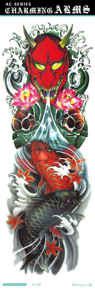 Fresh Canvas Co waterproof skull dragon carp owl temporary tattoo stickers
