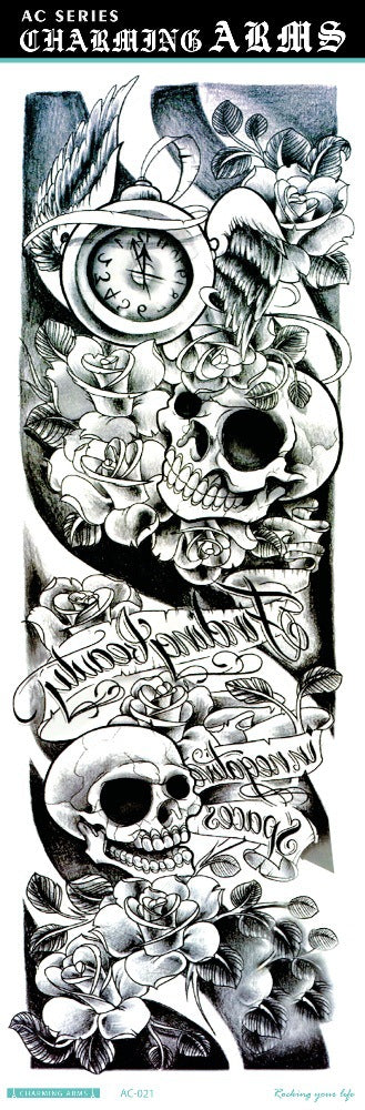Fresh Canvas Co waterproof skull dragon carp owl temporary tattoo stickers
