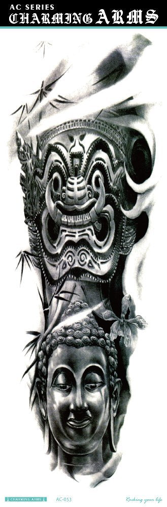 Fresh Canvas Co waterproof skull dragon carp owl temporary tattoo stickers