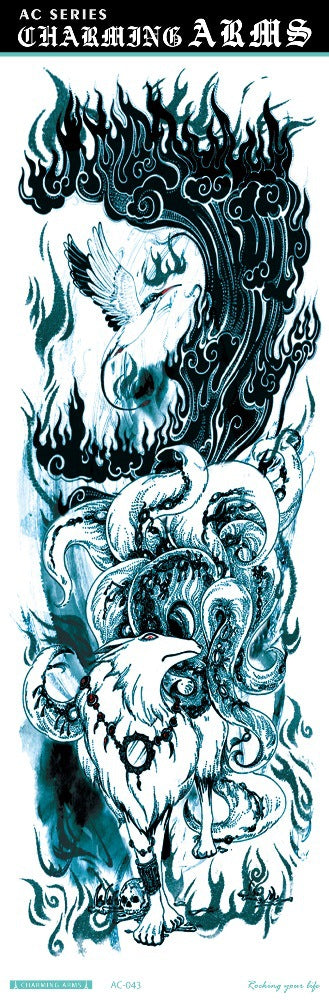 Fresh Canvas Co waterproof skull dragon carp owl temporary tattoo stickers