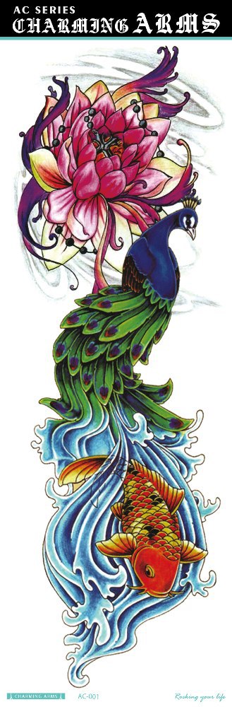 Fresh Canvas Co waterproof skull dragon carp owl temporary tattoo stickers