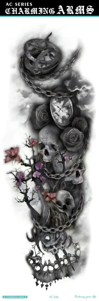 Fresh Canvas Co waterproof skull dragon carp owl temporary tattoo stickers