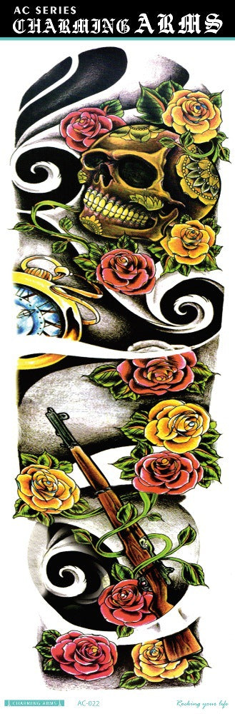 Fresh Canvas Co waterproof skull dragon carp owl temporary tattoo stickers