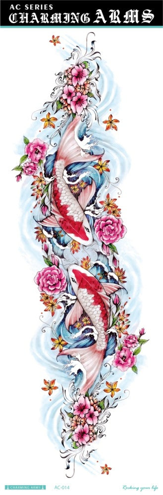 Fresh Canvas Co waterproof skull dragon carp owl temporary tattoo stickers
