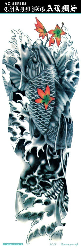 Fresh Canvas Co waterproof skull dragon carp owl temporary tattoo stickers