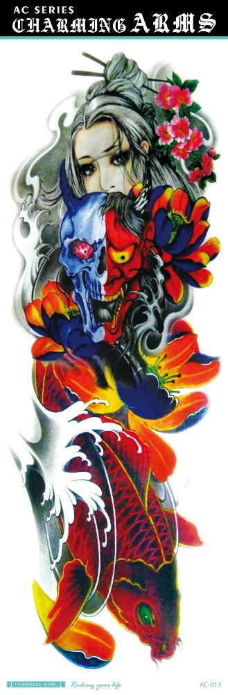 Fresh Canvas Co waterproof skull dragon carp owl temporary tattoo stickers