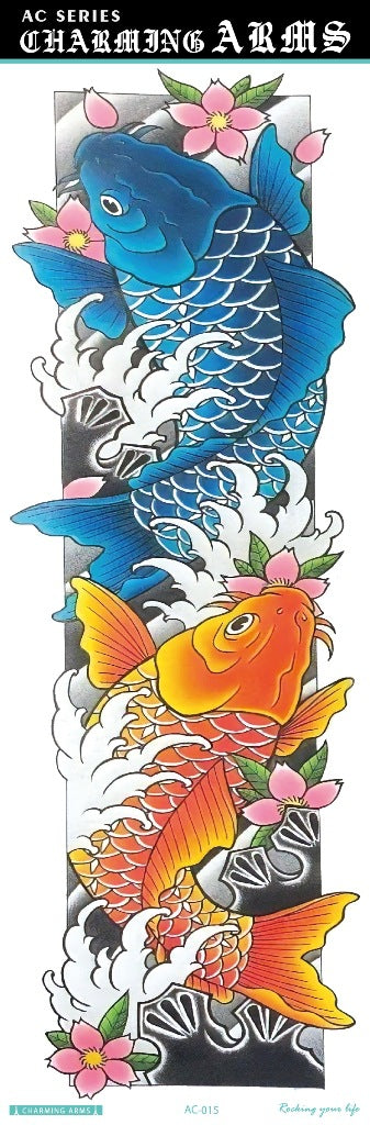 Fresh Canvas Co waterproof skull dragon carp owl temporary tattoo stickers