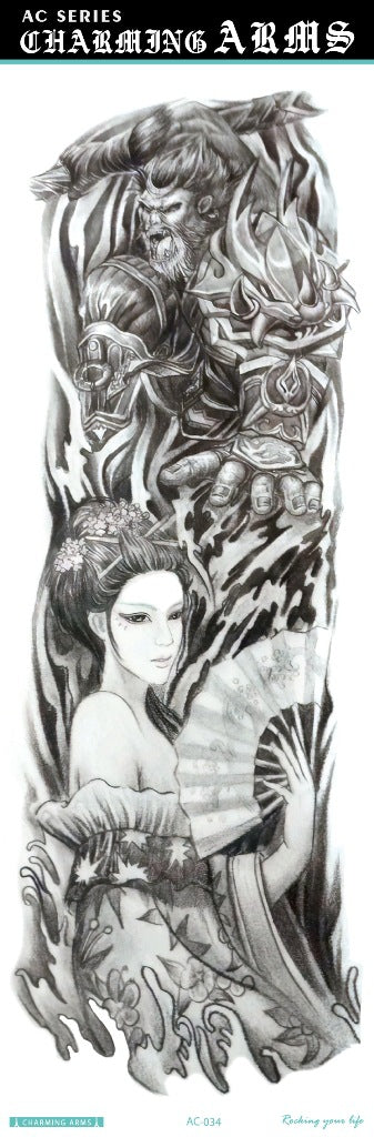 Fresh Canvas Co waterproof skull dragon carp owl temporary tattoo stickers