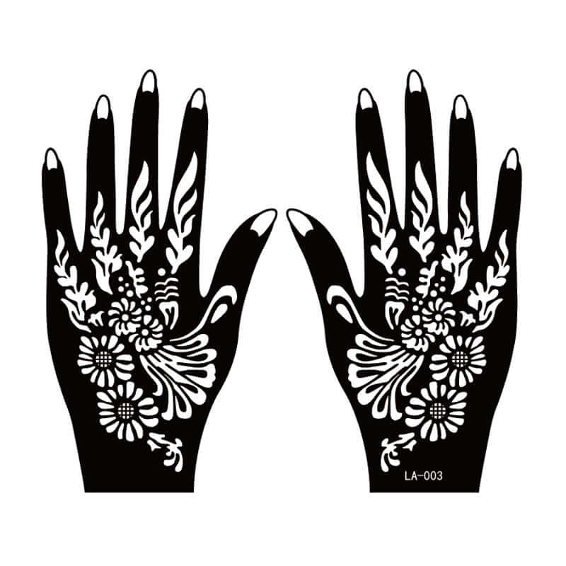 Fresh Canvas Co 2 Sheets Hand Tattoo Decal Henna Stencil Temporary