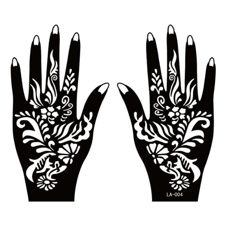 84fcaeac5ac0e79720a4ec34402728baFresh Canvas Co 2 Sheets Hand Tattoo Decal Henna Stencil Temporary