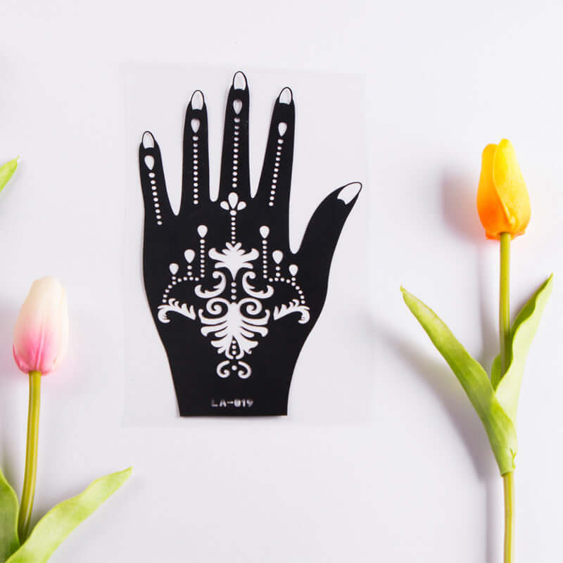 Fresh Canvas Co 2 Sheets Hand Tattoo Decal Henna Stencil Temporary