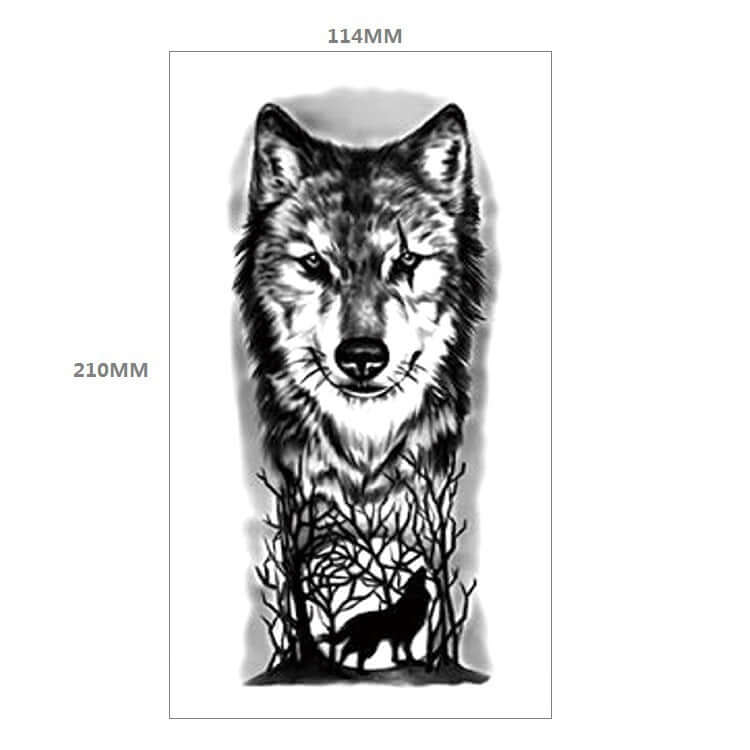Fresh Canvas Co Animal Pattern Tiger Lion Half Arm Water Transfer Tattoo