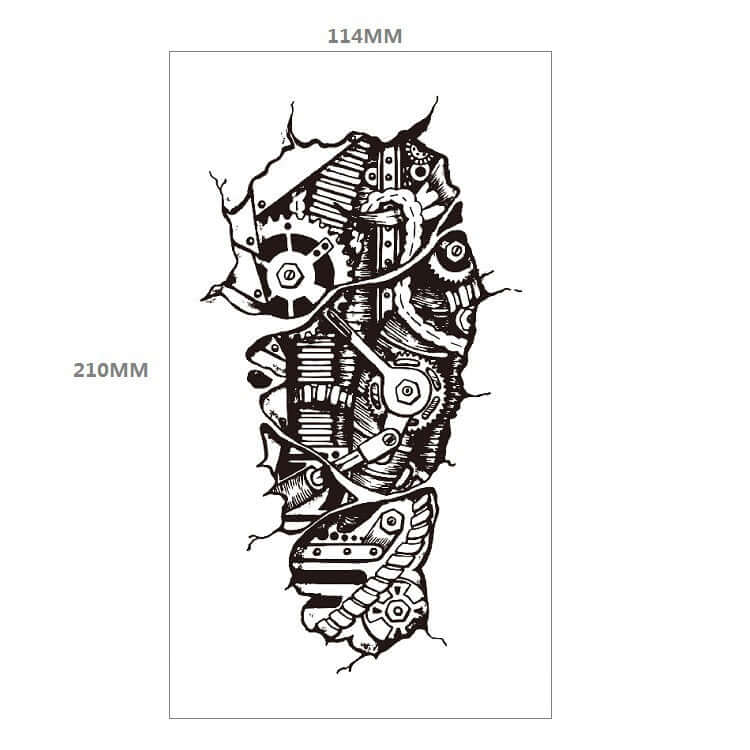 Fresh Canvas Co Animal Pattern Tiger Lion Half Arm Water Transfer Tattoo