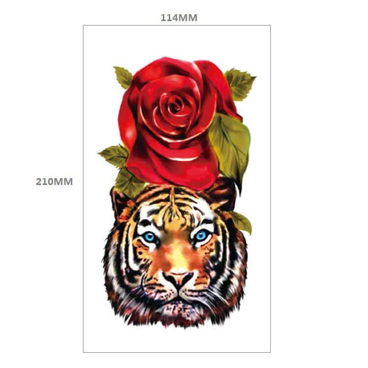 Fresh Canvas Co Animal Pattern Tiger Lion Half Arm Water Transfer Tattoo