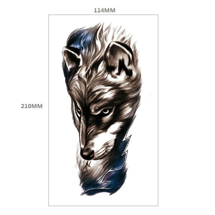 Fresh Canvas Co Animal Pattern Tiger Lion Half Arm Water Transfer Tattoo