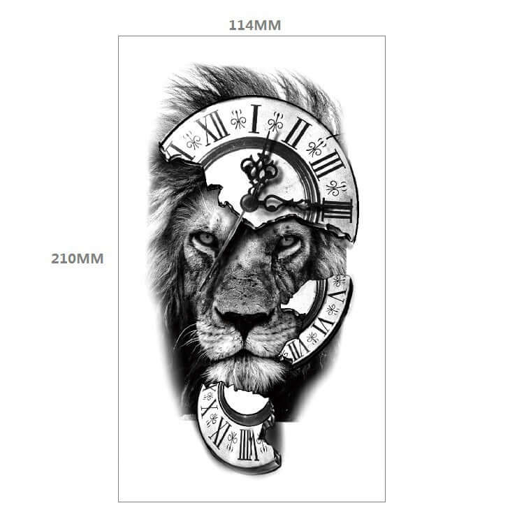 Fresh Canvas Co Animal Pattern Tiger Lion Half Arm Water Transfer Tattoo