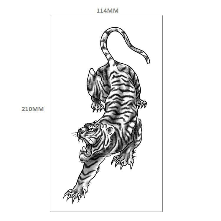 Fresh Canvas Co Animal Pattern Tiger Lion Half Arm Water Transfer Tattoo