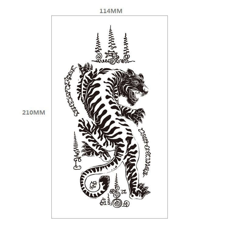 Fresh Canvas Co Animal Pattern Tiger Lion Half Arm Water Transfer Tattoo