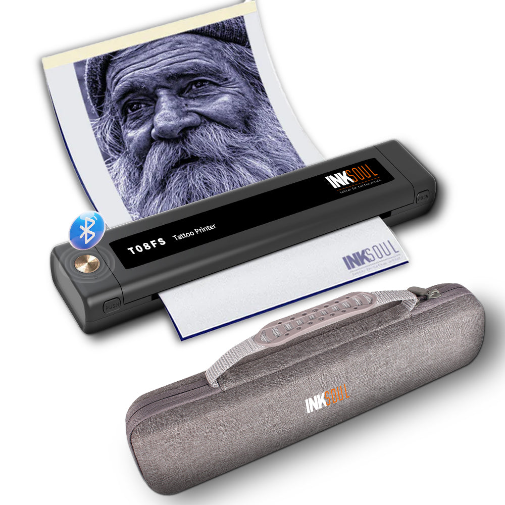 INKSOUL® T08FS Wireless Tattoo Stencil Printer – Prints Shadows & Gradients
