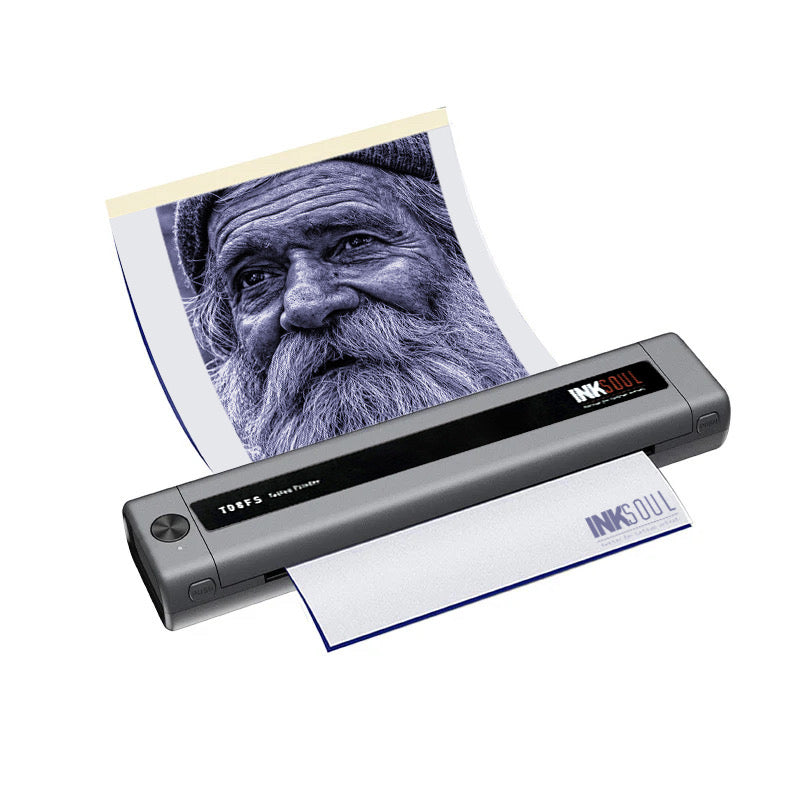 INKSOUL® T08FS Wireless Tattoo Stencil Printer – Prints Shadows & Gradients