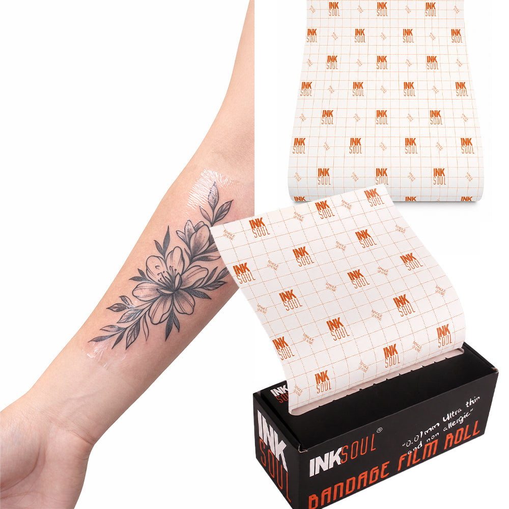 INKSOUL® Tattoo Aftercare Bandage Film – 0.01mm Ultrathin Roll, 6" x 10yd