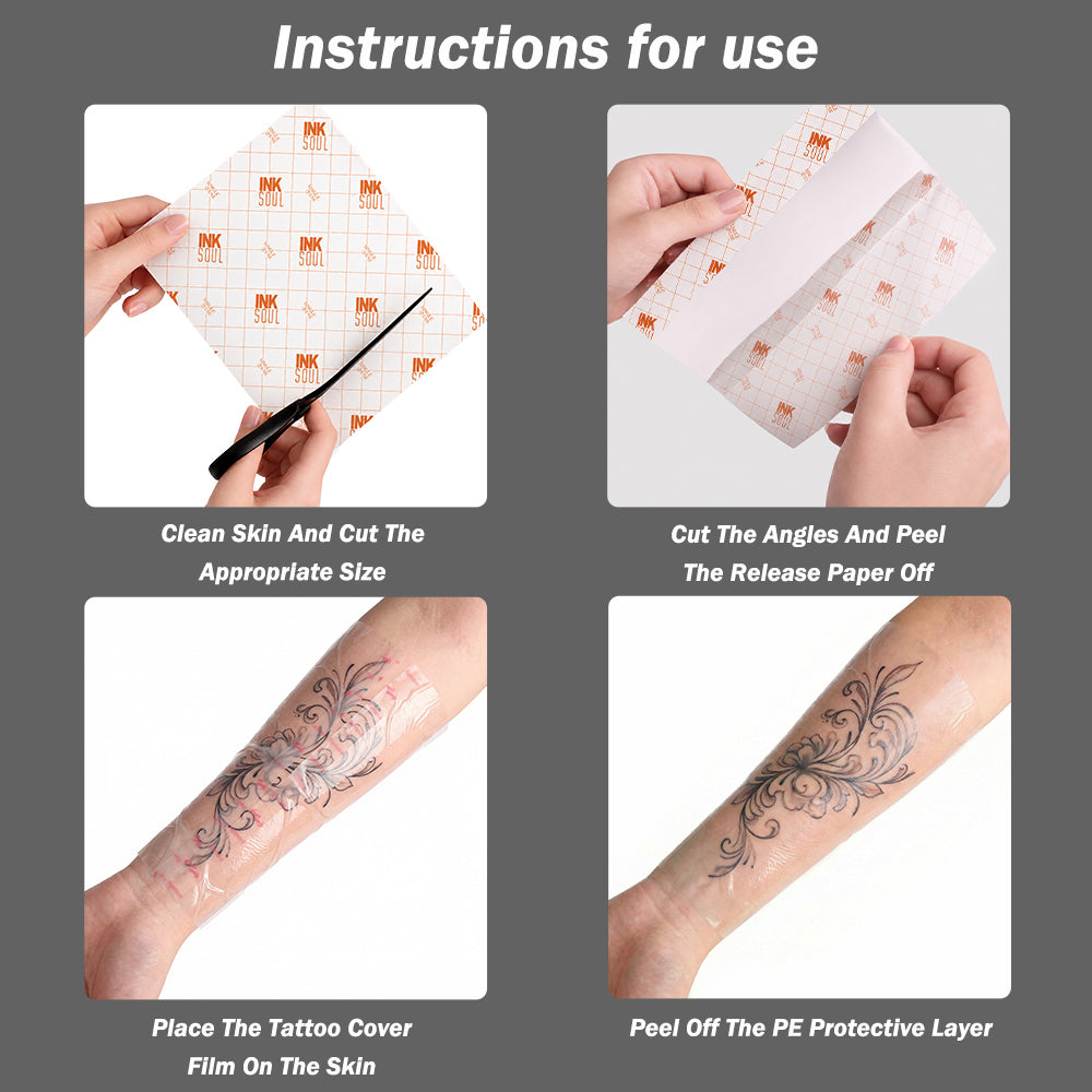 INKSOUL® Tattoo Aftercare Bandage Film – 0.01mm Ultrathin Roll, 6" x 10yd