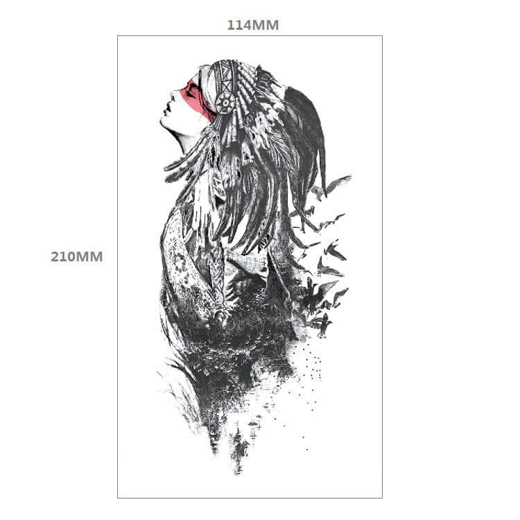 Fresh Canvas Co Animal Pattern Tiger Lion Half Arm Water Transfer Tattoo